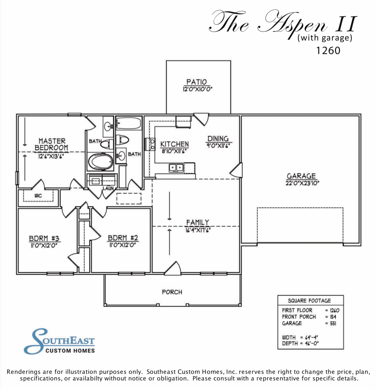 The Aspen II w Garage floor plan image