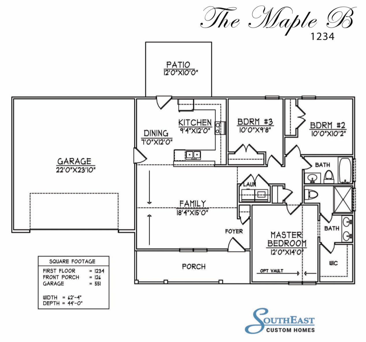 The Maple B  w Garage floor plan image